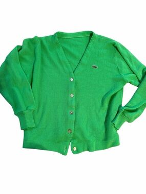 Vintage Lacoste green cardigan size M (no tags)